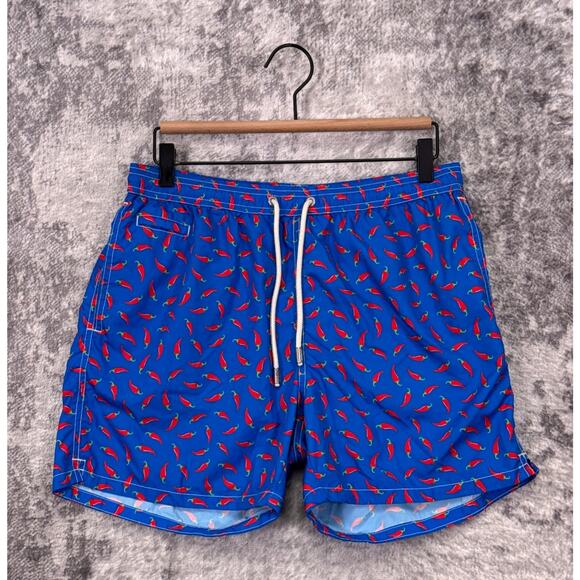 MC2 Saint Barth Swim Shorts Medium Mens Chili Print Drawstring Win Hort Liner - Picture 1 of 6